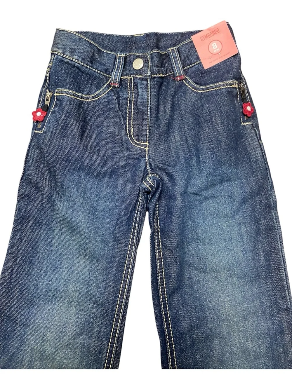 Gymboree Dark Blue Denim Jeans slim fit straight leg Sz 8 New